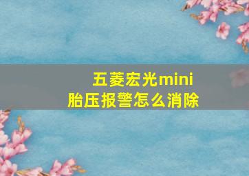 五菱宏光mini胎压报警怎么消除