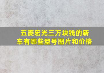 五菱宏光三万块钱的新车有哪些型号图片和价格