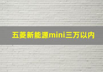 五菱新能源mini三万以内