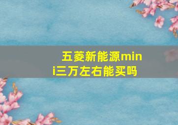 五菱新能源mini三万左右能买吗