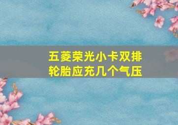 五菱荣光小卡双排轮胎应充几个气压