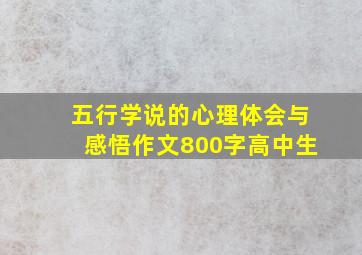 五行学说的心理体会与感悟作文800字高中生