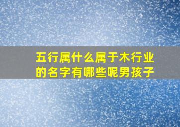 五行属什么属于木行业的名字有哪些呢男孩子