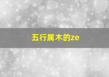 五行属木的ze