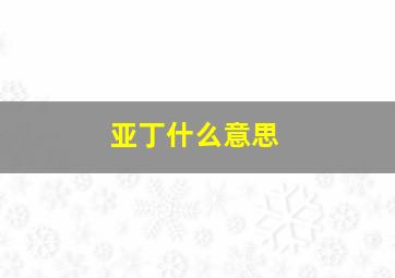 亚丁什么意思