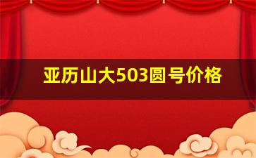 亚历山大503圆号价格