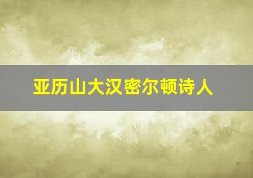 亚历山大汉密尔顿诗人