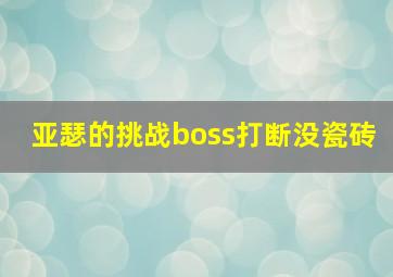 亚瑟的挑战boss打断没瓷砖