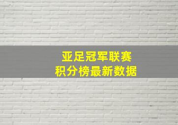 亚足冠军联赛积分榜最新数据