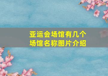 亚运会场馆有几个场馆名称图片介绍