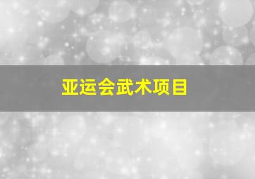 亚运会武术项目