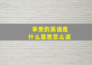 享受的英语是什么意思怎么读