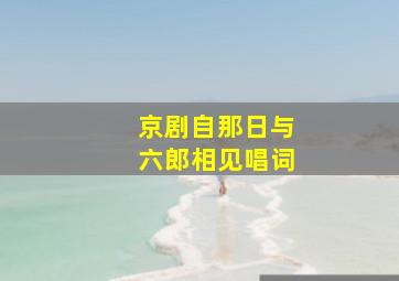 京剧自那日与六郎相见唱词