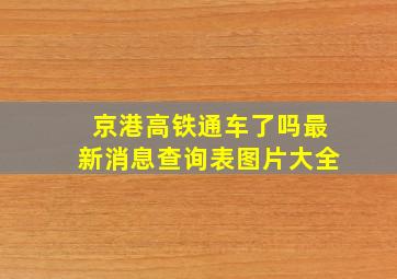 京港高铁通车了吗最新消息查询表图片大全