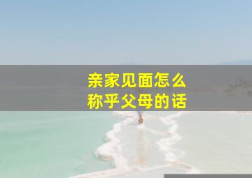 亲家见面怎么称乎父母的话