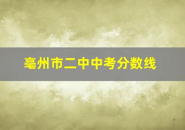 亳州市二中中考分数线