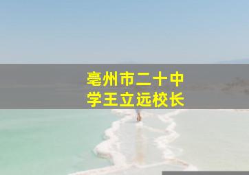 亳州市二十中学王立远校长