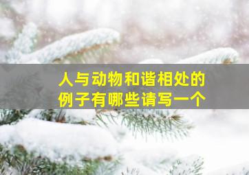 人与动物和谐相处的例子有哪些请写一个