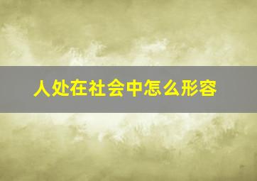 人处在社会中怎么形容