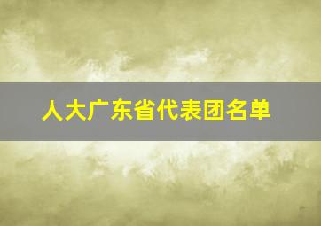 人大广东省代表团名单