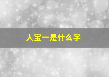 人宝一是什么字