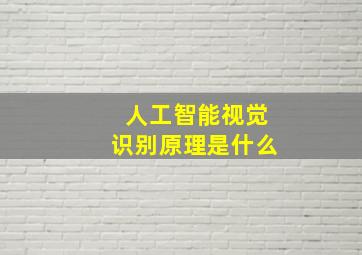 人工智能视觉识别原理是什么