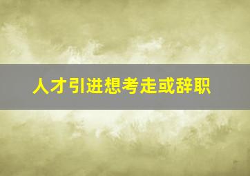 人才引进想考走或辞职