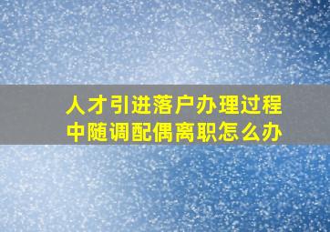 人才引进落户办理过程中随调配偶离职怎么办