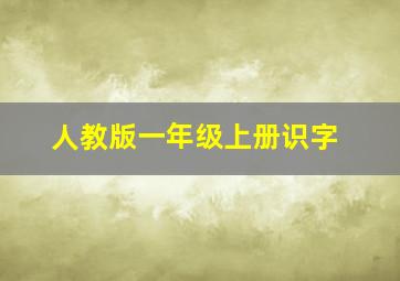 人教版一年级上册识字