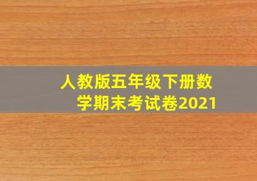 人教版五年级下册数学期末考试卷2021