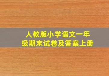 人教版小学语文一年级期末试卷及答案上册