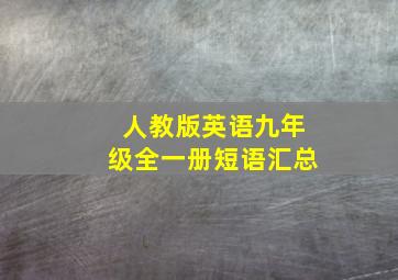 人教版英语九年级全一册短语汇总