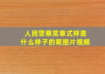 人民警察奖章式样是什么样子的呢图片视频