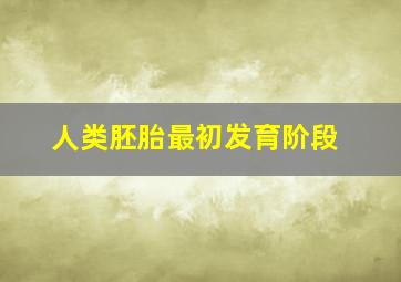 人类胚胎最初发育阶段