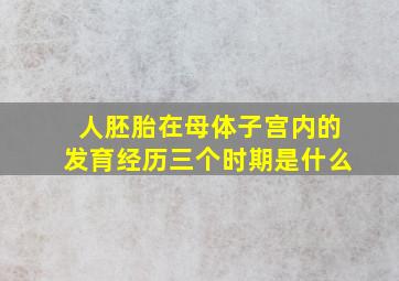 人胚胎在母体子宫内的发育经历三个时期是什么