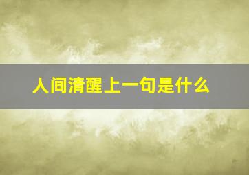 人间清醒上一句是什么