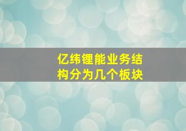 亿纬锂能业务结构分为几个板块