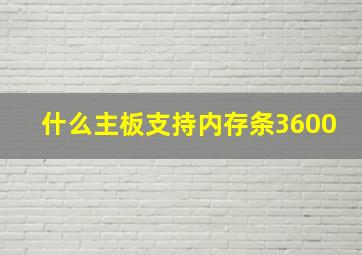 什么主板支持内存条3600