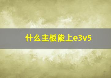 什么主板能上e3v5