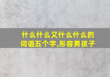 什么什么又什么什么的词语五个字,形容男孩子