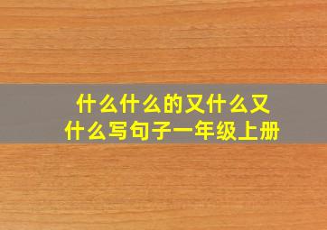 什么什么的又什么又什么写句子一年级上册