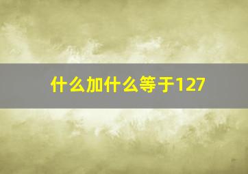 什么加什么等于127