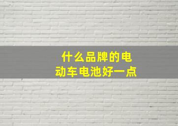 什么品牌的电动车电池好一点