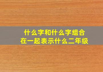 什么字和什么字组合在一起表示什么二年级