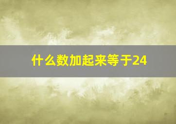 什么数加起来等于24