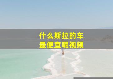 什么斯拉的车最便宜呢视频