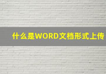 什么是WORD文档形式上传