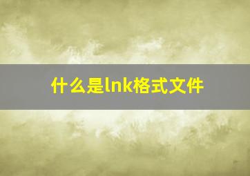 什么是lnk格式文件