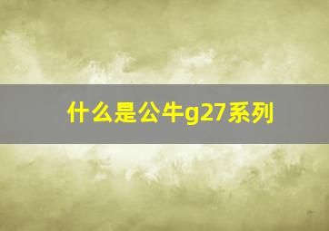 什么是公牛g27系列