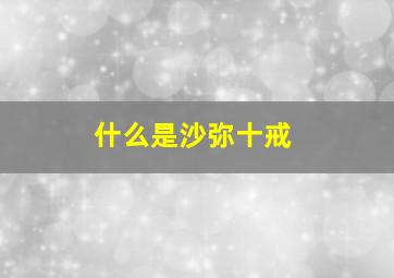 什么是沙弥十戒